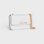 CHAIN SHOULDER BAG MATELASSE MONOCHROME CELINE IN QUILTED CALFSKIN ARCTIC WHITE - Image 2